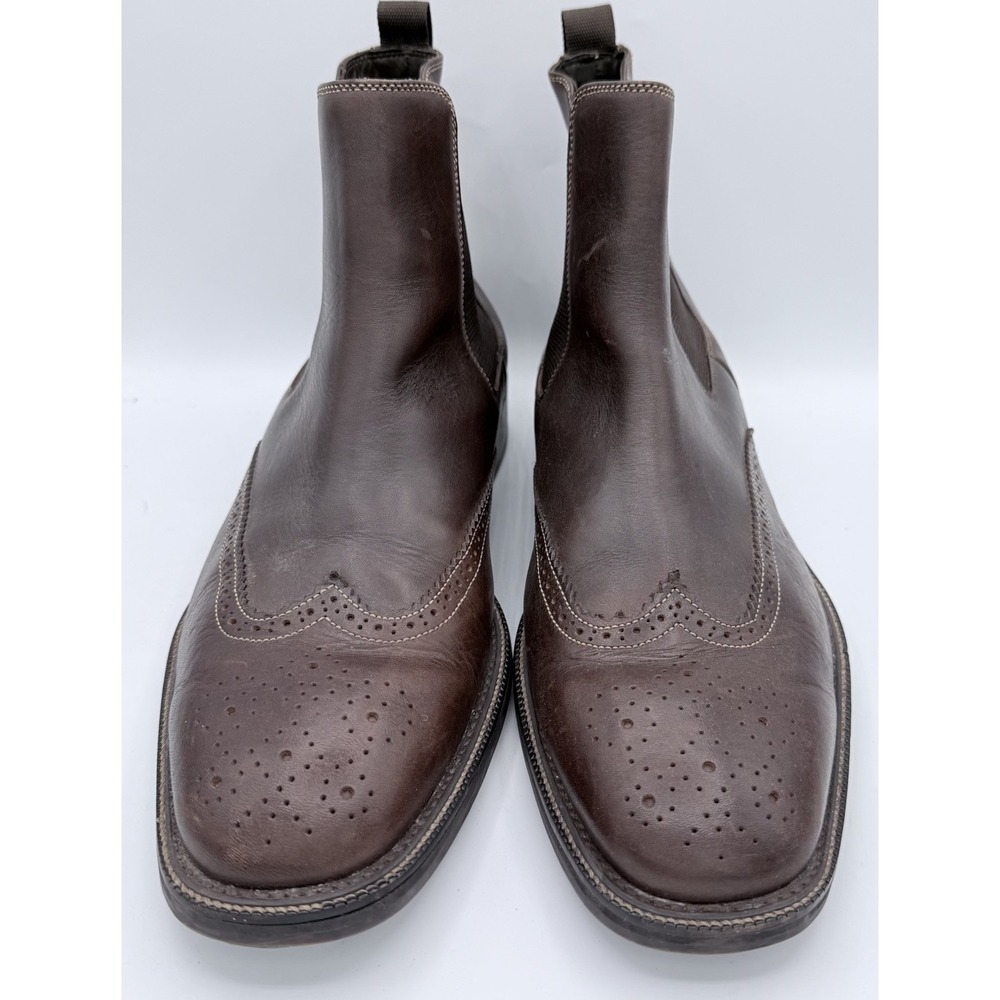 Cole Haan Men's 12 Brown Leather‎ Chelsea Boots Wingtip Brogue Dress Ankle EUC
